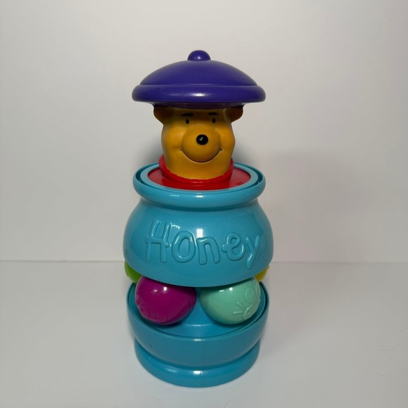 Disney Vintage Winnie the Pooh Honey Pot Drop & Pop‎ Activity Toy *Works* - Picture 1 of 4